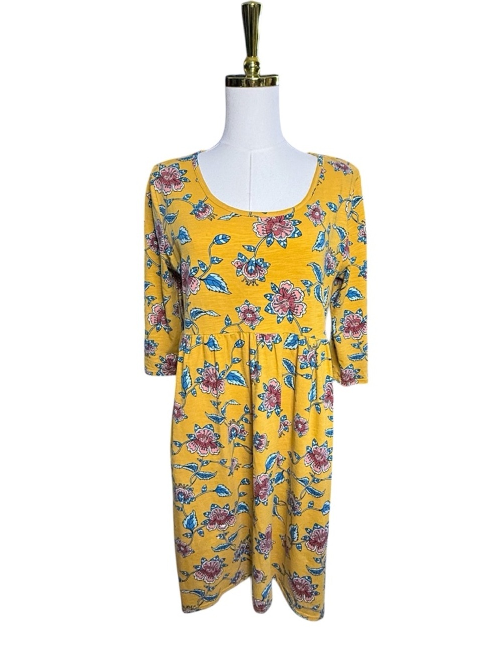 Matilda Jane A Place in the Sun Yellow Floral Scoop-Neck Mini Dress Size M